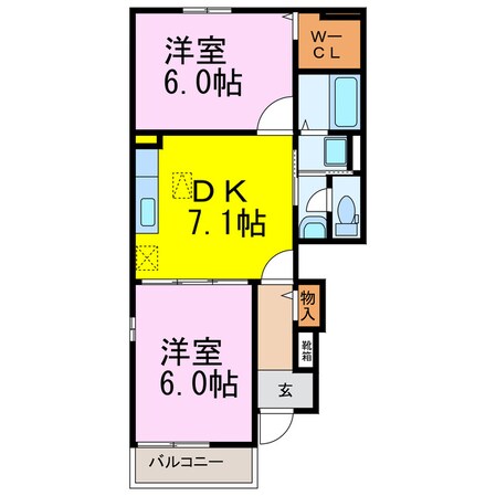 パレドールⅡの物件間取画像